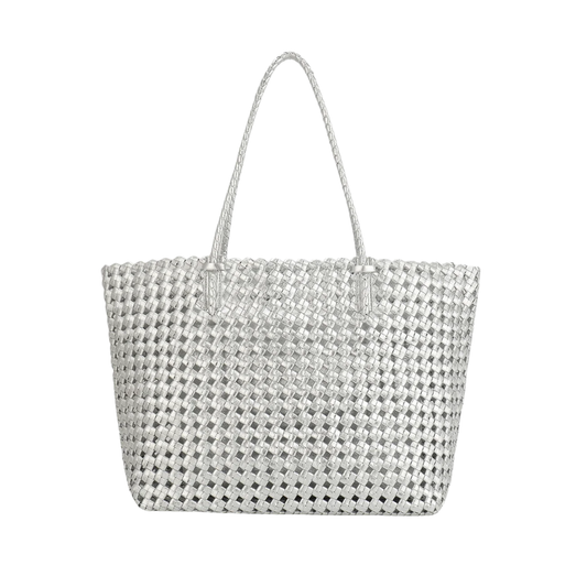 MARNI WOVEN TOTE SILVER