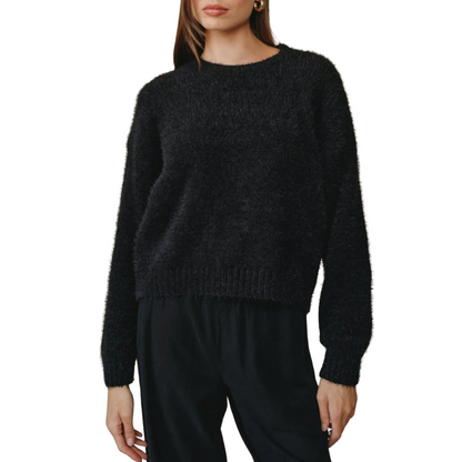 DROP SHOULDER SWEATER BLACK