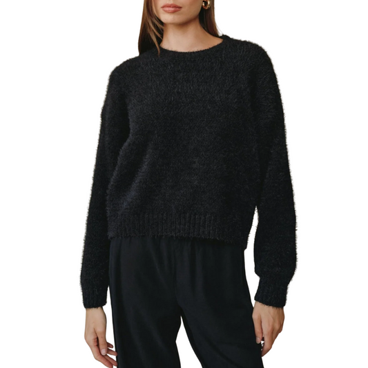 DROP SHOULDER SWEATER BLACK
