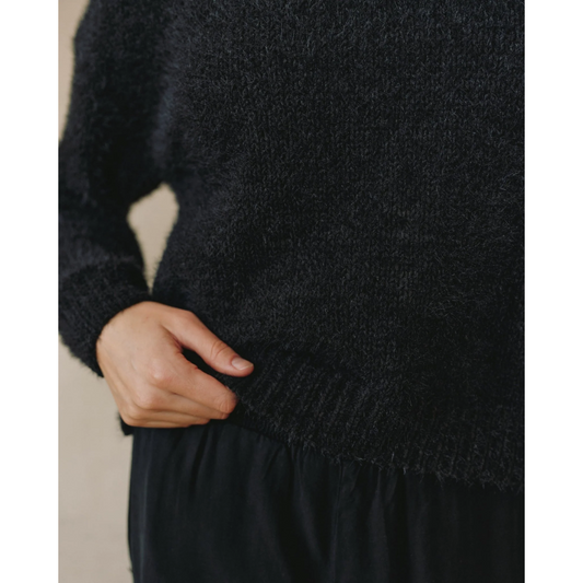 DROP SHOULDER SWEATER BLACK