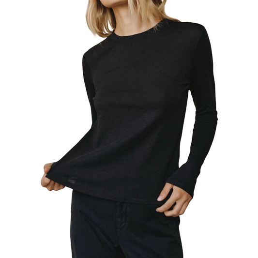 LONG SLEEVE CREW NECK TEE BLACK