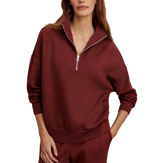HAWLEY HALF ZIP TOP NEW MAROON