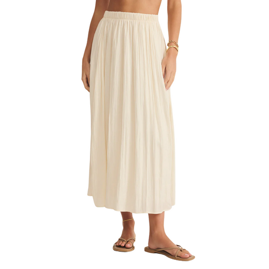 NICOLINE CRINKLE MIDI SKIRT SANDSTONE