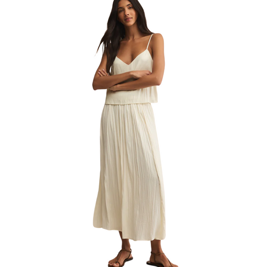 NICOLINE CRINKLE MIDI SKIRT SANDSTONE
