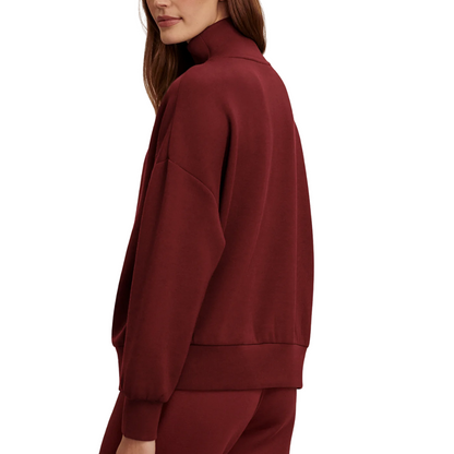 HAWLEY HALF ZIP TOP NEW MAROON