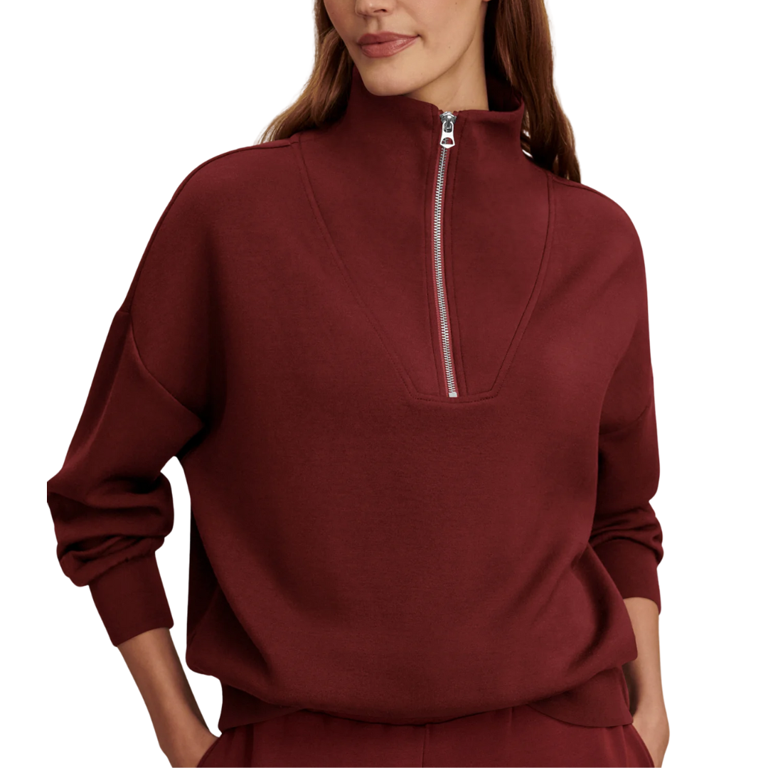 HAWLEY HALF ZIP TOP NEW MAROON