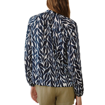 LONG SLEEVE SHIRRED RAGLAN SHIRT NAVY