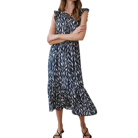 SLEEVELESS MIDI DRESS NAVY