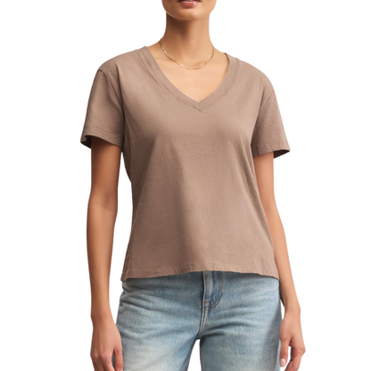 WEEKDAYS V-NECK TEE SMOKEY
