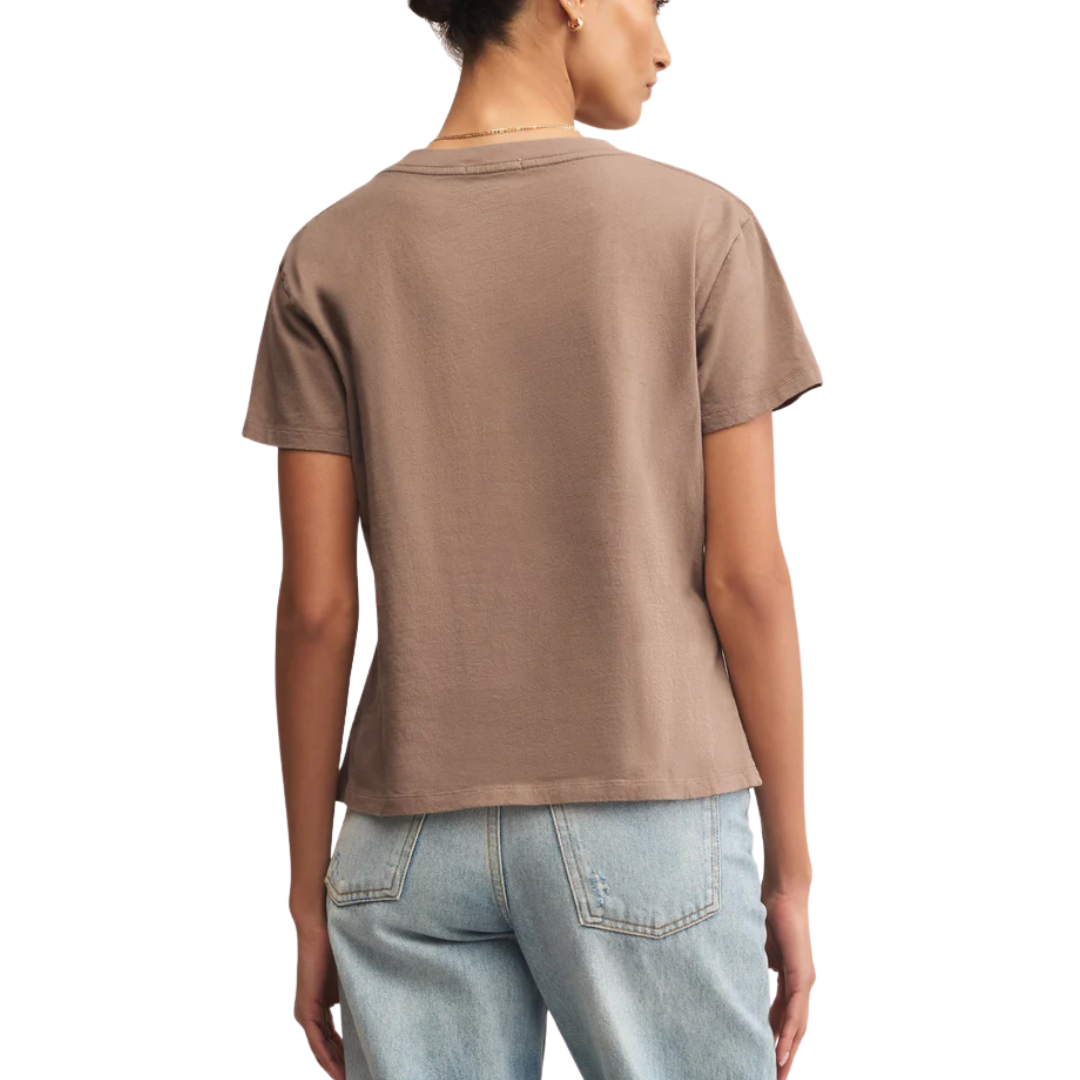 WEEKDAYS V-NECK TEE SMOKEY
