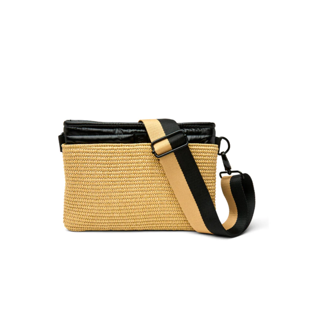 YACHT BUM BAG 2.0 DUNE RAFFIA/PEARL BLACK