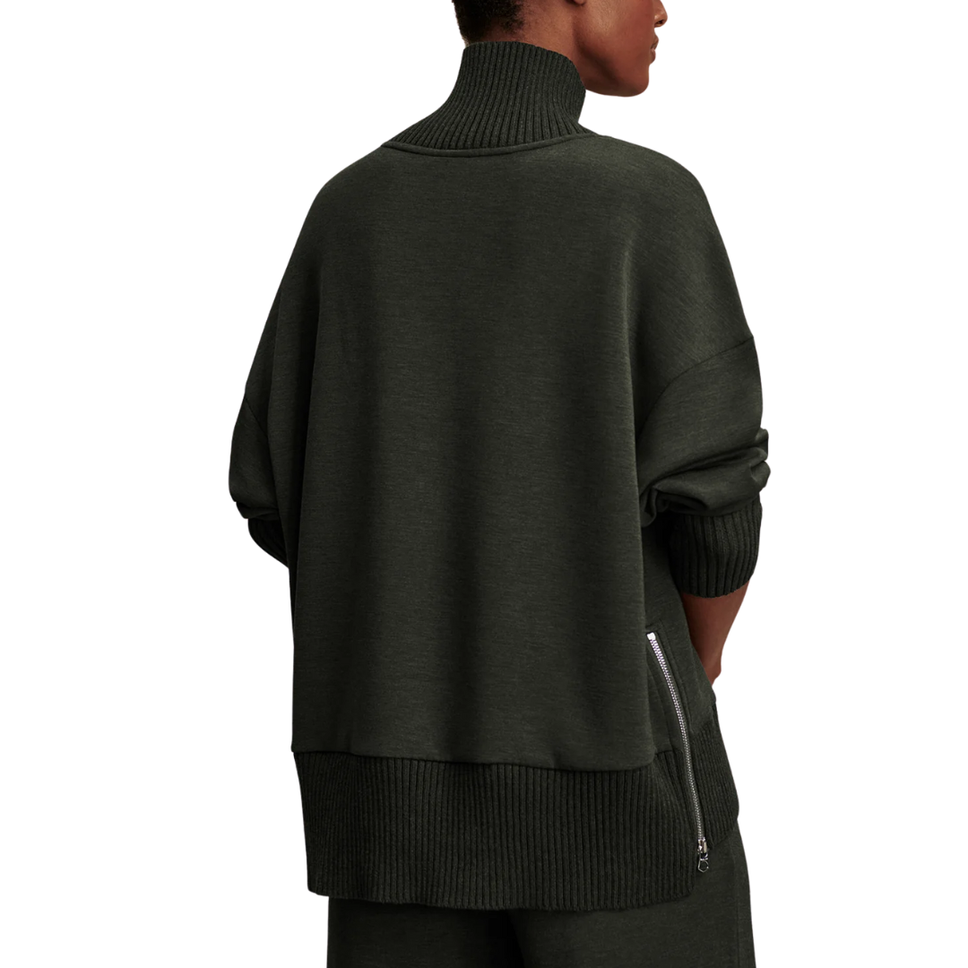 BARKER HIGH NECK TOP OLIVE MARL