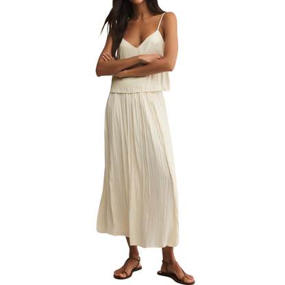 FIORE CRINKLE SATIN TANK TOP SANDSTONE