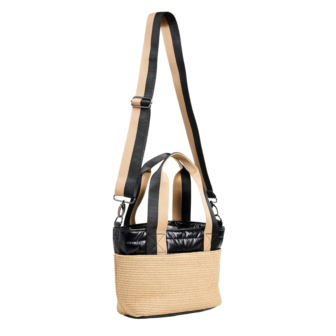 HIGHLINE BAG DUNE RAFFIA/PEARL BLACK