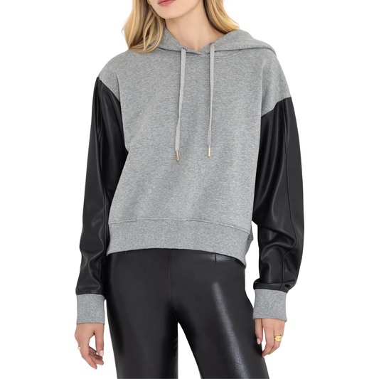 LISBET VEGAN LEATHER HOODIE