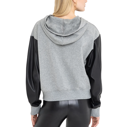 LISBET VEGAN LEATHER HOODIE