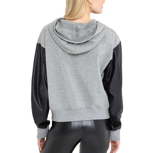 LISBET VEGAN LEATHER HOODIE