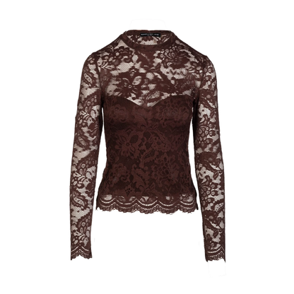 CLAYTON LACE TOP BROWN