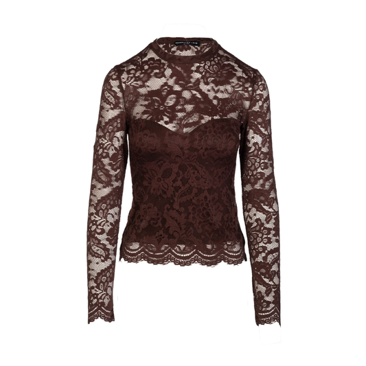 CLAYTON LACE TOP BROWN