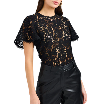 CYNDI LACE TOP BLACK