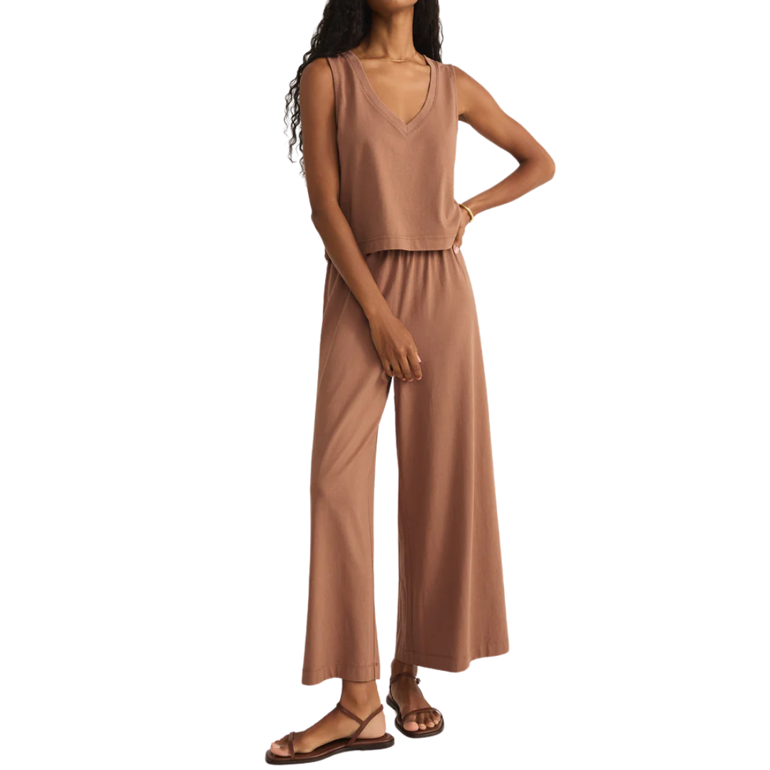 SLOANE V-NECK TANK TEAKWOOD