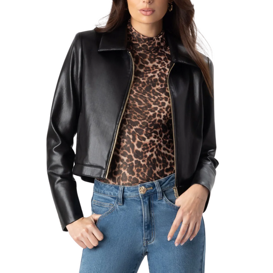 LOLA VEGAN LEATHER JACKET BLACK