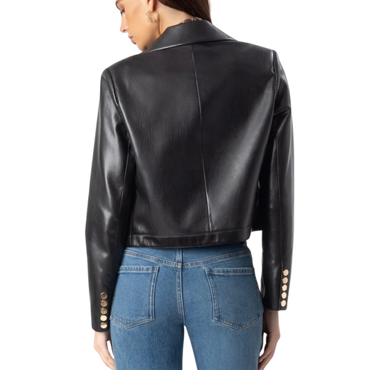 LOLA VEGAN LEATHER JACKET BLACK