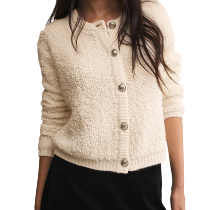 MAXIE FLUFFY CARDIGAN WINTER WHITE