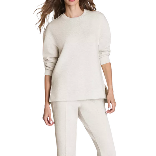 AIRESSENTIALS BRUSHED CREW NECK HEATHER CREAM