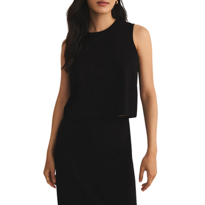 SLOANE JERSEY MUSCLE TANK TRUE BLACK