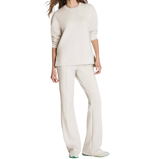 AIRESSENTIALS BRUSHED CREW NECK HEATHER CREAM