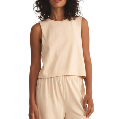 SLOANE JERSEY MUSCLE TANK PANNA COTTA