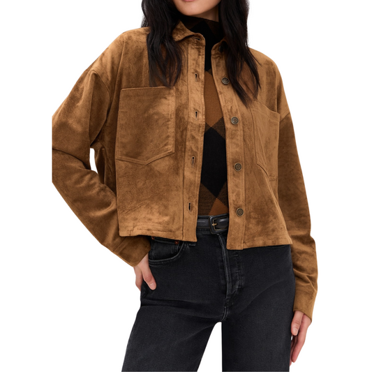 ALL DAY CROPPED SUEDE JACKET