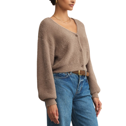 SADIRA FLUFFY CARDIGSN MOONLIGHT