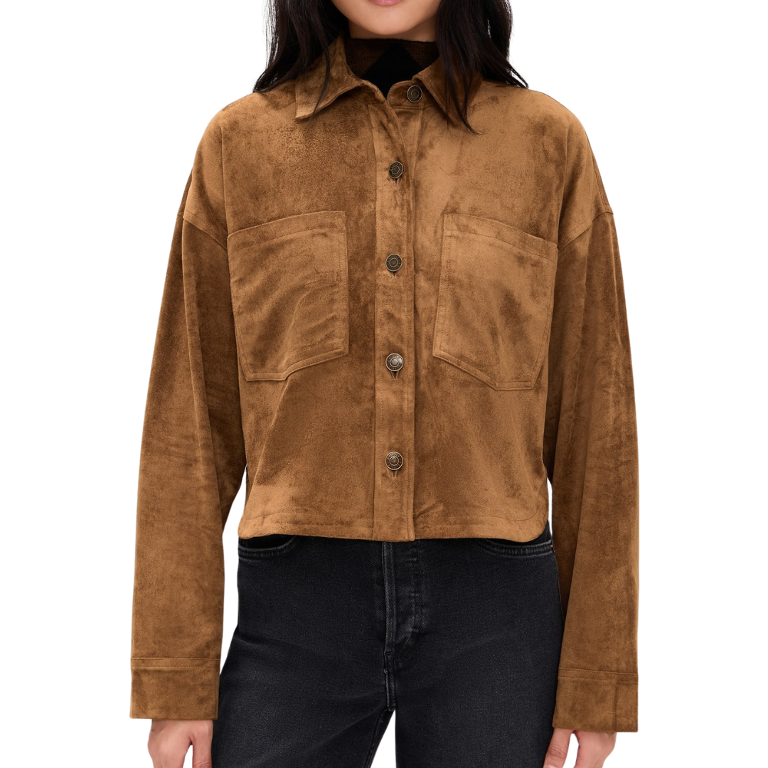 ALL DAY CROPPED SUEDE JACKET