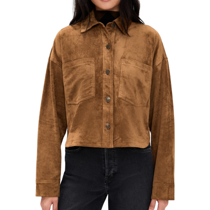 ALL DAY CROPPED SUEDE JACKET