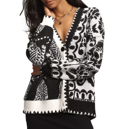 STRIPED TIGERS KNIT CARDIGAN