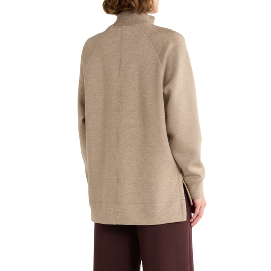 AIRESSENTIALS BRUSHED HALF ZIP BIRCH HEATHER