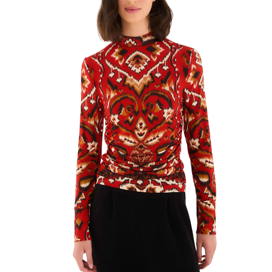 AINIKA PINEAPPLE IKAT BLOUSE CREAM