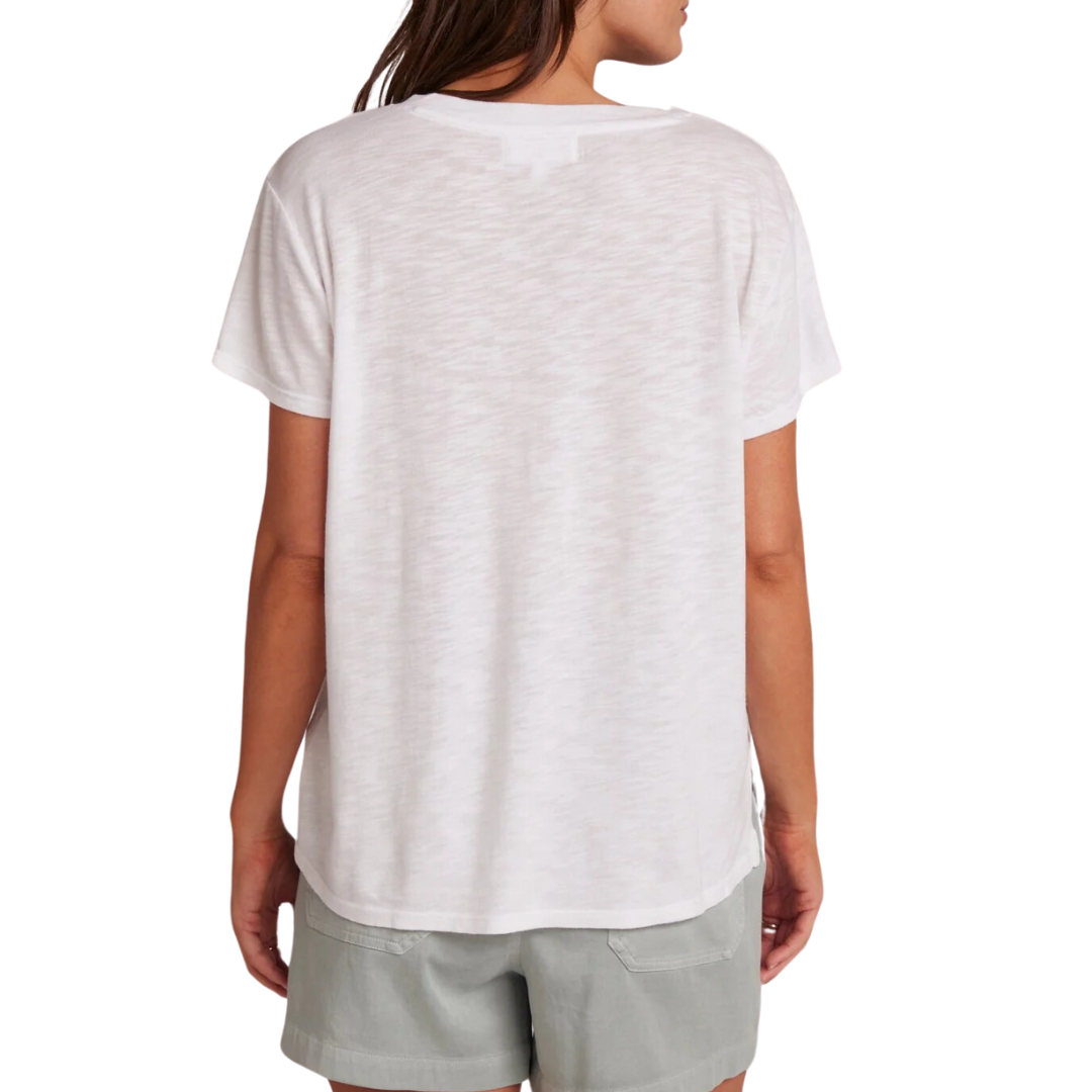 SIDE SLIT V-NECK TEE WHITE