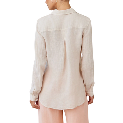 LONG SLEEVE POCKET BUTTON DOWN LINEN SAND