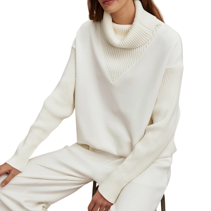 HANNAH COWL NECK TOP EGRET