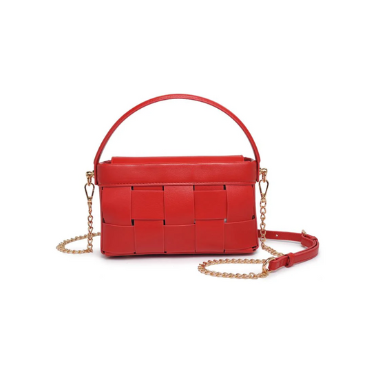 AURORA WOVEN CROSSBODY RED
