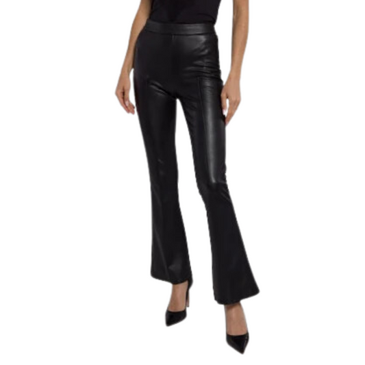 FAY STRETCH FAUX LEATHER PANT BLACK