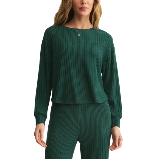 ELFIE RIB LONG SLEEVE TOP MISTLETOE