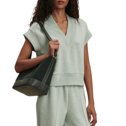 GRACE V NECK TANK MINT GREEN MARL