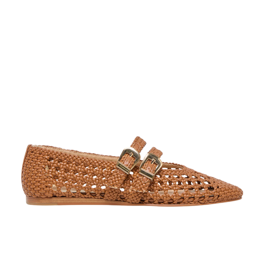 BAYLEE WOVEN BALLET FLAT SADDLE