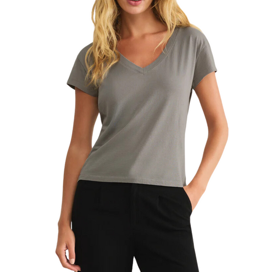 MODERN V-NECK TEE GRAPHITE GREY