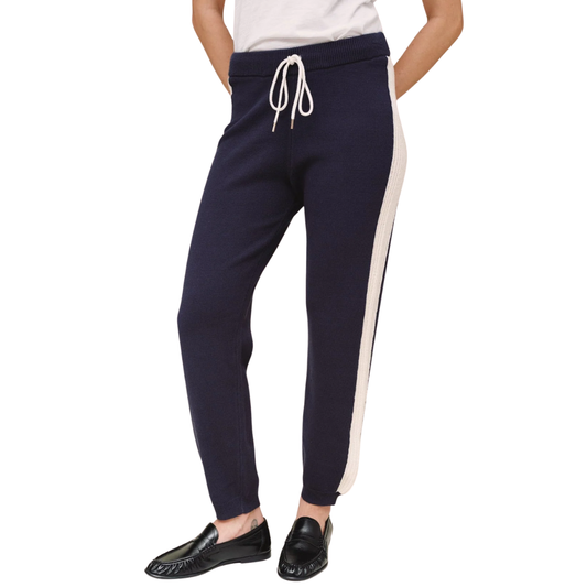 CONTRAST STRIPE KNIT JOGGER MIDNIGHT
