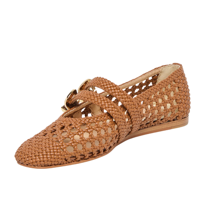 BAYLEE WOVEN BALLET FLAT SADDLE
